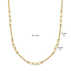 combi-collier gourmette en paperclip 3,6 mm 40 + 5 cm 3 micron zilver verguld (geel)