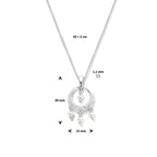 Halskette filigran und Swarovski Perlen 45 + 5 cm Silber rhodiniert