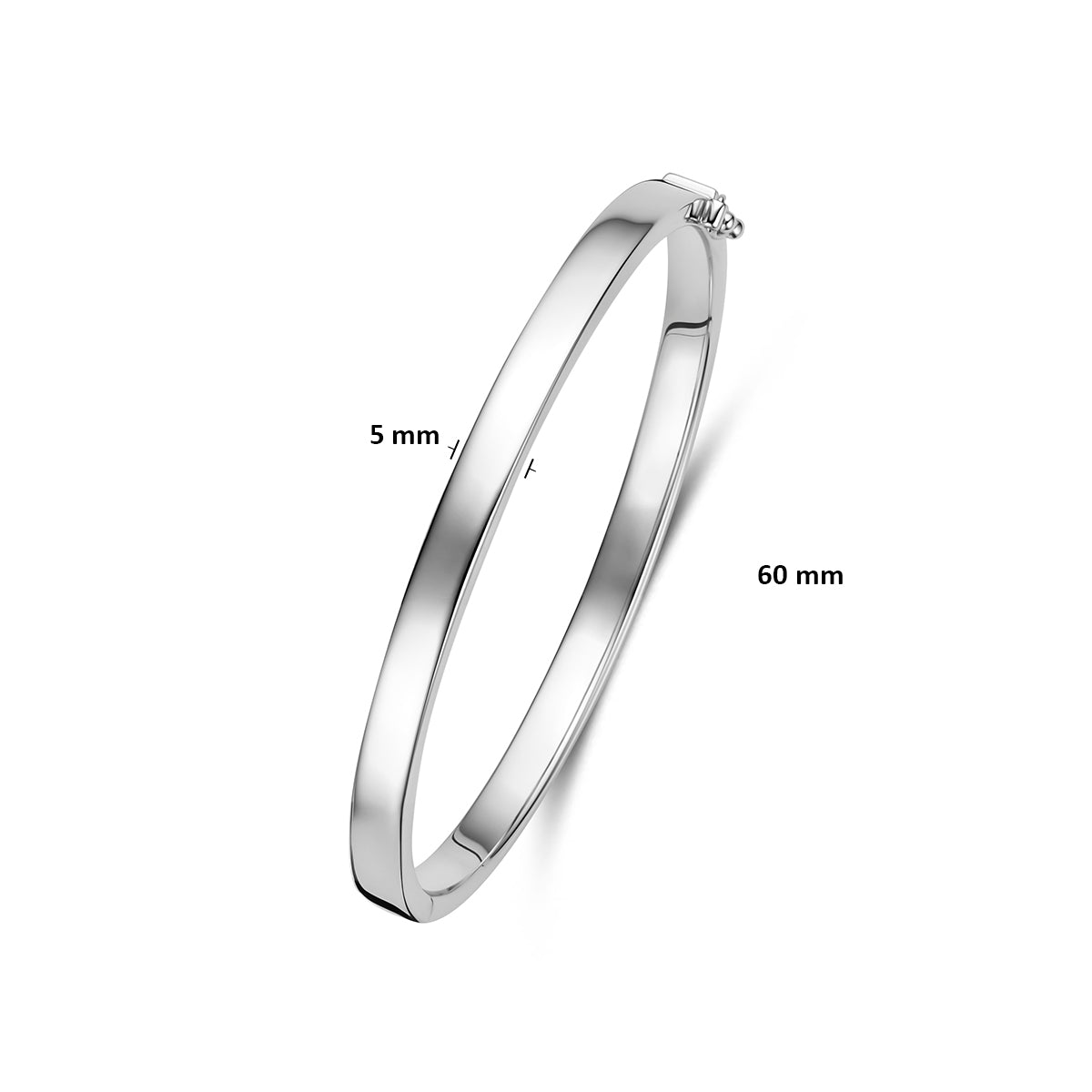 bangle scharnier 5 mm vlakke buis zilver wit