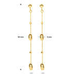 oorhangers 50 mm 14K geelgoud - rondje,bolletje,ringetje,draad