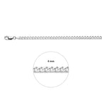 Panzerkette 8-fach facettiert 4,0 mm Silber weiß