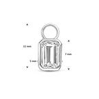 oorringhanger zirkonia 11 mm zilver gerhodineerd