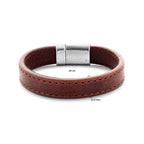 Armband Leder dunkelbraun 12,5 mm Edelstahl