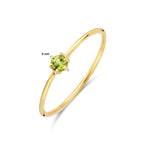 Ring mit Geburtsstein Peridot, 14. August, Gelbgold