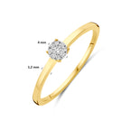 ring diamant 0.06ct h si 14K bicolor goud geel/wit