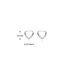 oorknoppen hart zilver wit