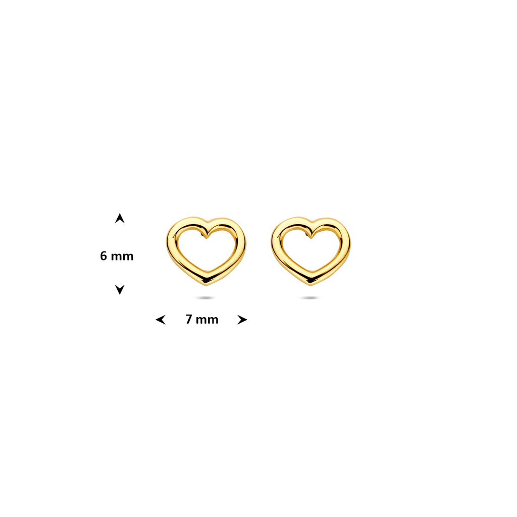 Ohrstecker Herz 14K Gelbgold