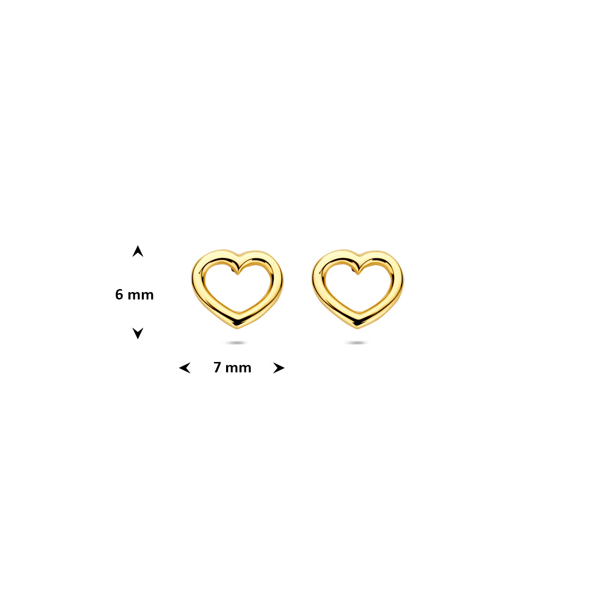 Ohrstecker Herz 14K Gelbgold