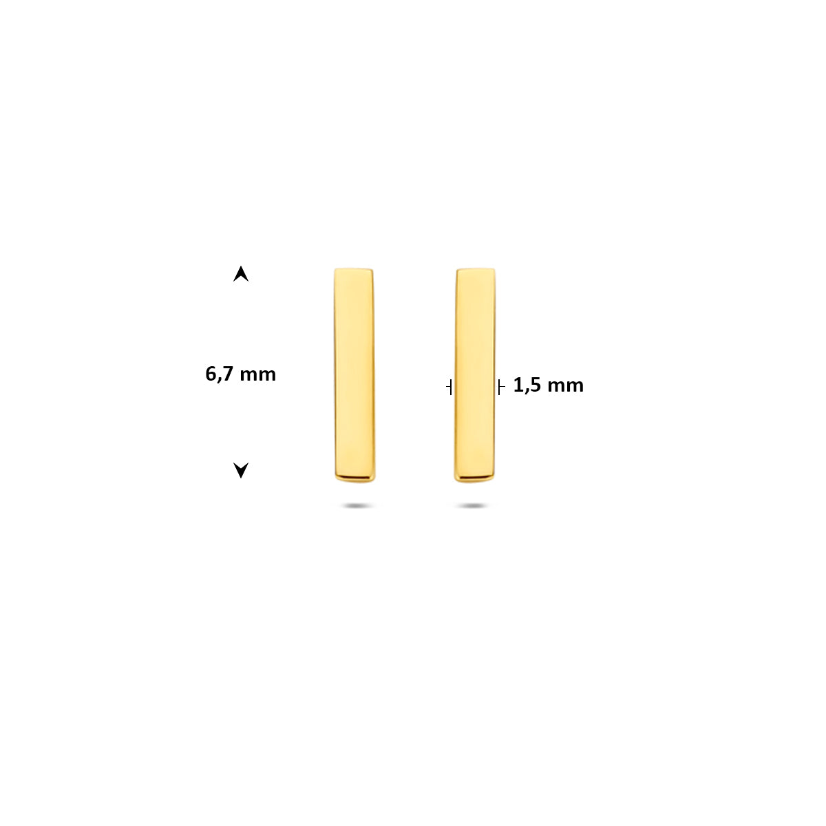 oorknoppen balkje 14K geelgoud