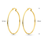 oorringen 1,5 mm ronde buis 14K geelgoud