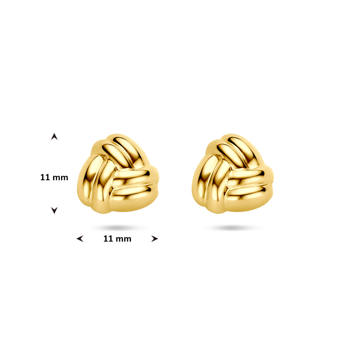oorknoppen 11 mm 14K geelgoud