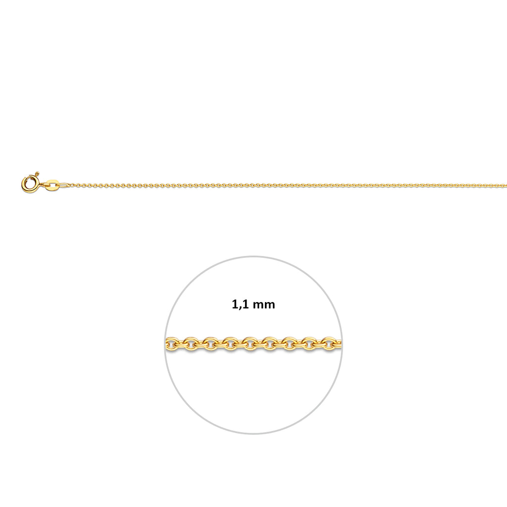 anker rond 1,1 mm 14K geelgoud