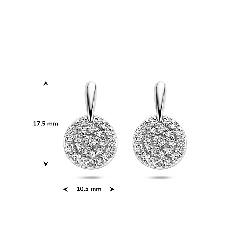 oorhangers zirkonia 17,5 mm zilver gerhodineerd