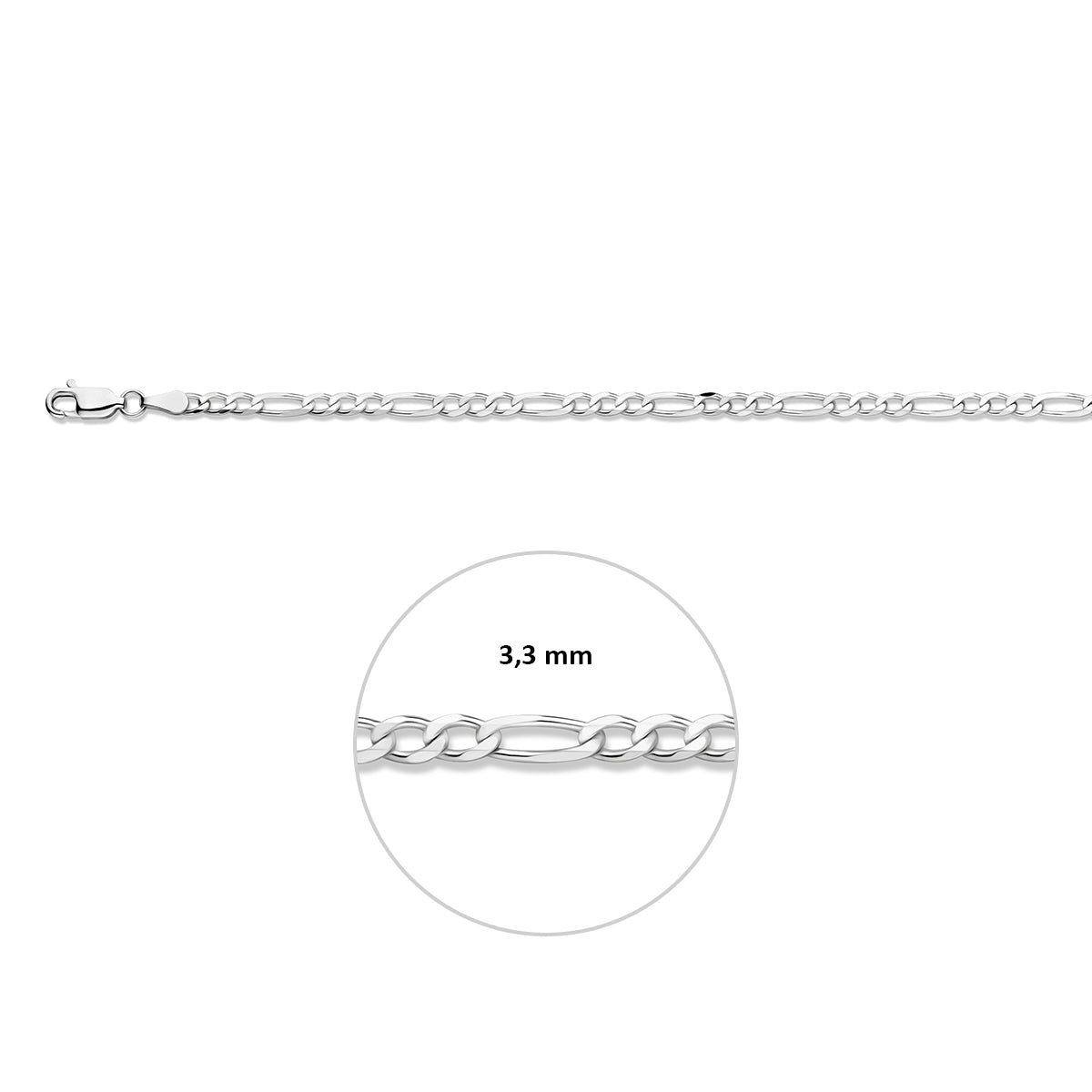 Figaro 3,3 mm silberweiß
