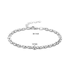 Armband Kaffeebohne 3,7 mm 16 + 3 cm Silber rhodiniert