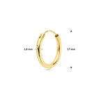 oorring 1,8 mm ronde buis per stuk 14K geelgoud