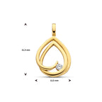 hanger diamant 0.06ct h si 14K geelgoud - druppel/komma/pegel