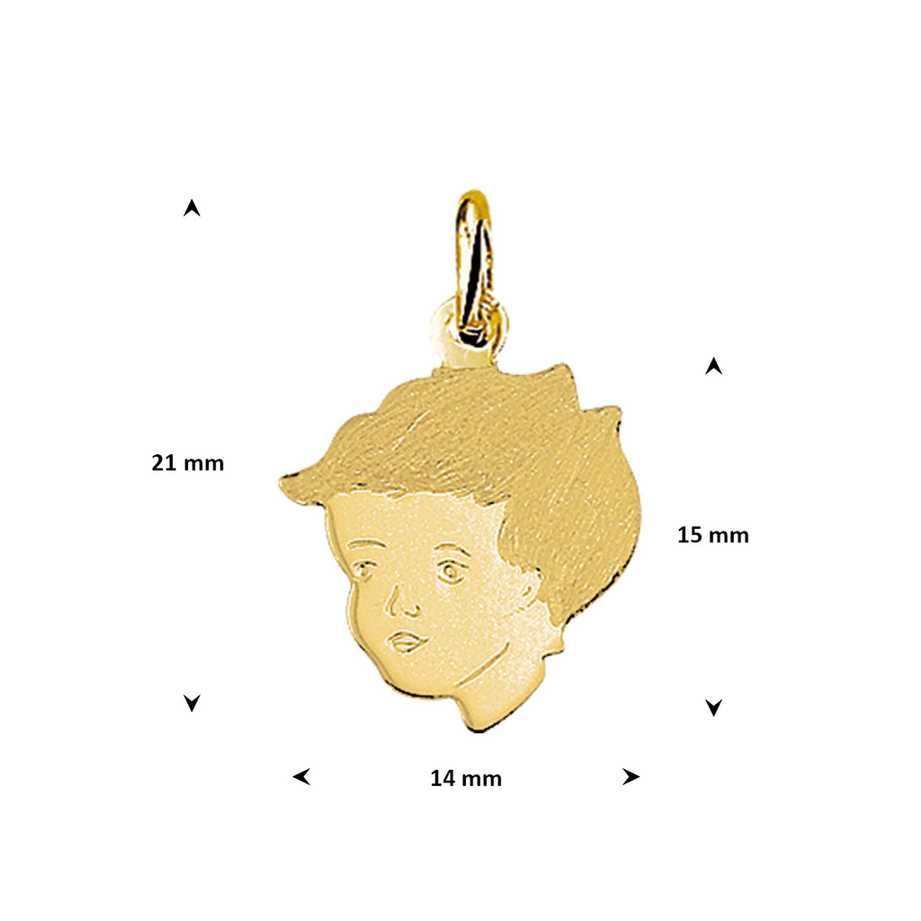 Anhänger Junge pol./matt 15 mm 14K Gelbgold