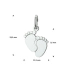 hanger baby voetjes 12 mm zilver wit