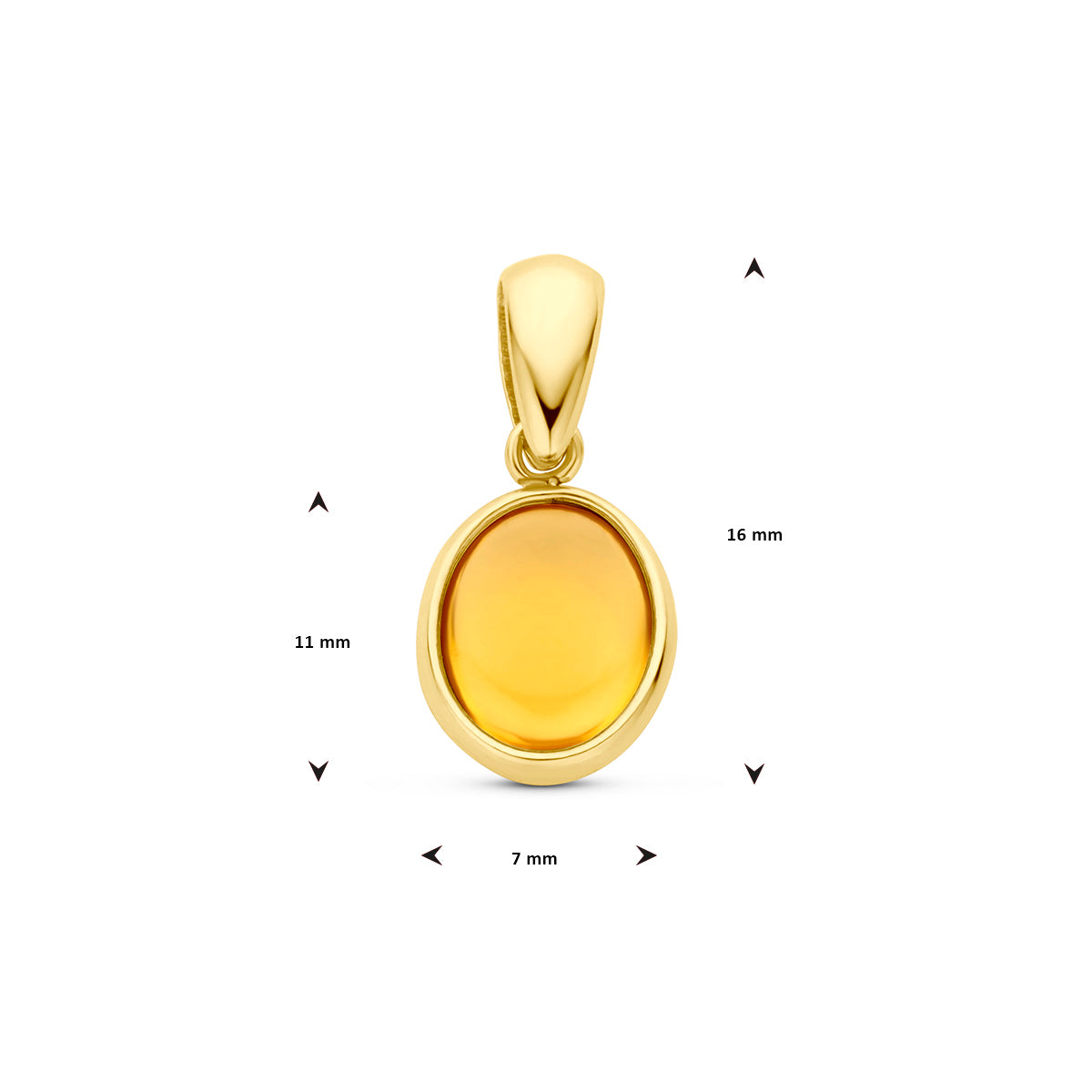 Anhänger Citrin 14K Gelbgold