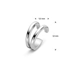 ear cuff 12 mm zilver gerhodineerd