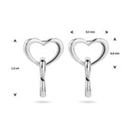 oorhangers hartjes zilver gerhodineerd