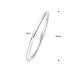 bangle dop ovale buis 3 x 60 mm zilver wit
