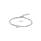 Armband Gourmette mit Zwischenstück 3,0 mm 16 + 3 cm Silber rhodiniert