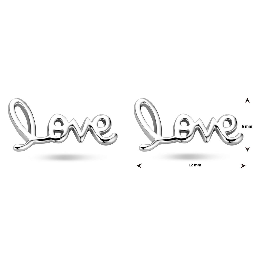 oorknoppen love 6 mm zilver gerhodineerd