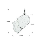 Anhänger Kinderköpfe 21 mm Silber weiß