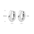 klapoorringen 15,5 mm zilver gerhodineerd