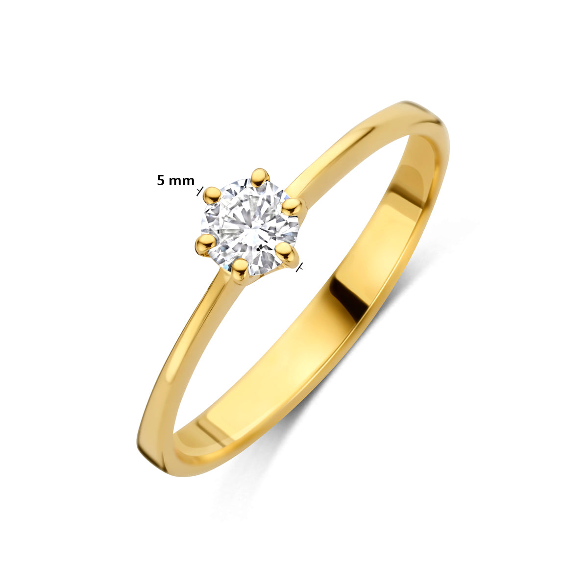 ring lab grown diamant 0.25ct g vs 14K geelgoud