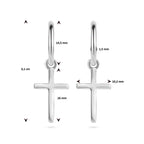 Kreuz-Ohrringe aus rhodiniertem Silber