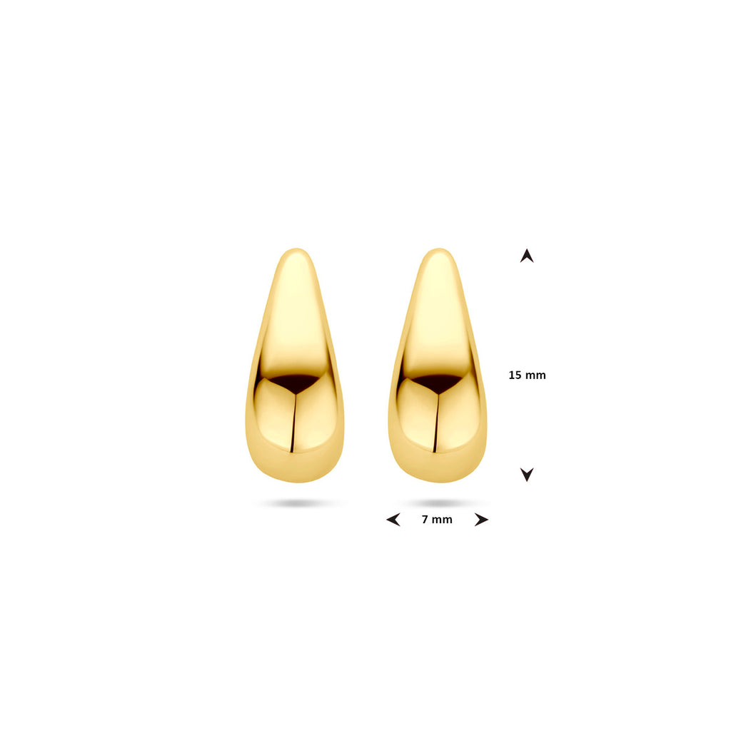 Ohrstecker Tropfen 15,5 mm 14K Gelbgold
