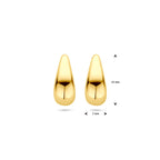 Ohrstecker Tropfen 15,5 mm 14K Gelbgold