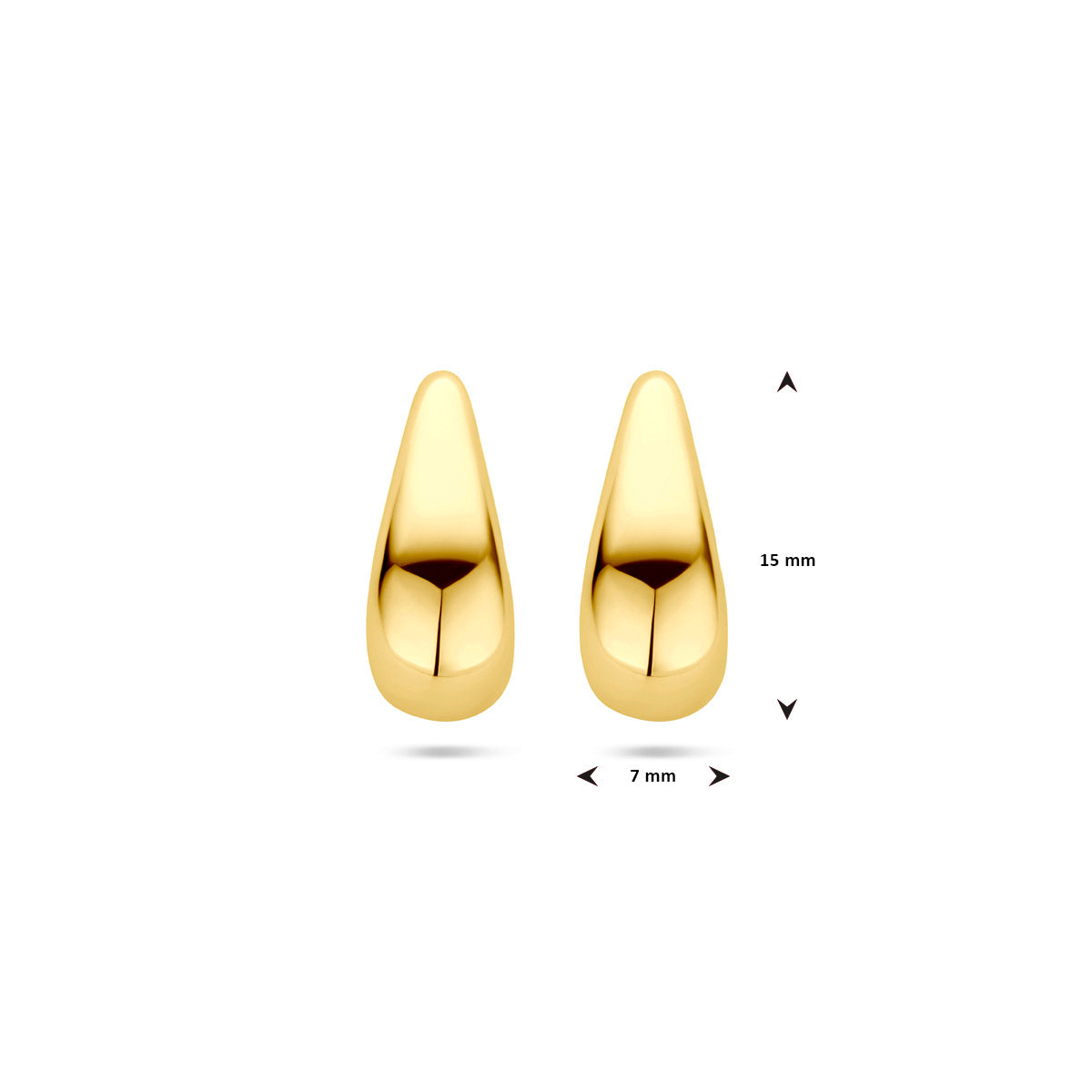Ohrstecker Tropfen 15,5 mm 14K Gelbgold