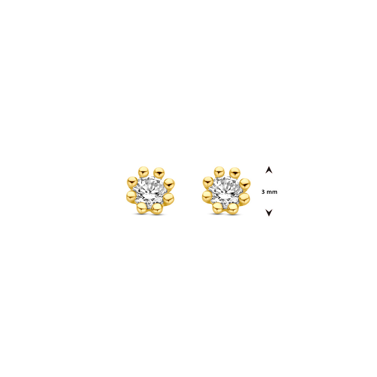 Ohrstecker Zirkonia 3,5 mm 14K Gelbgold