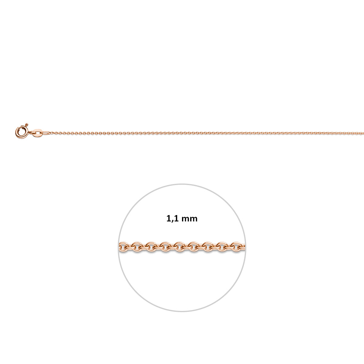 Anker, ca. 1,1 mm, 14K Roségold