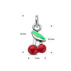 hanger kersen 9,5 mm zilver gerhodineerd