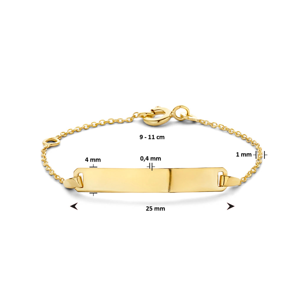 9k graveerarmband plaat 4,0 mm 9K geel