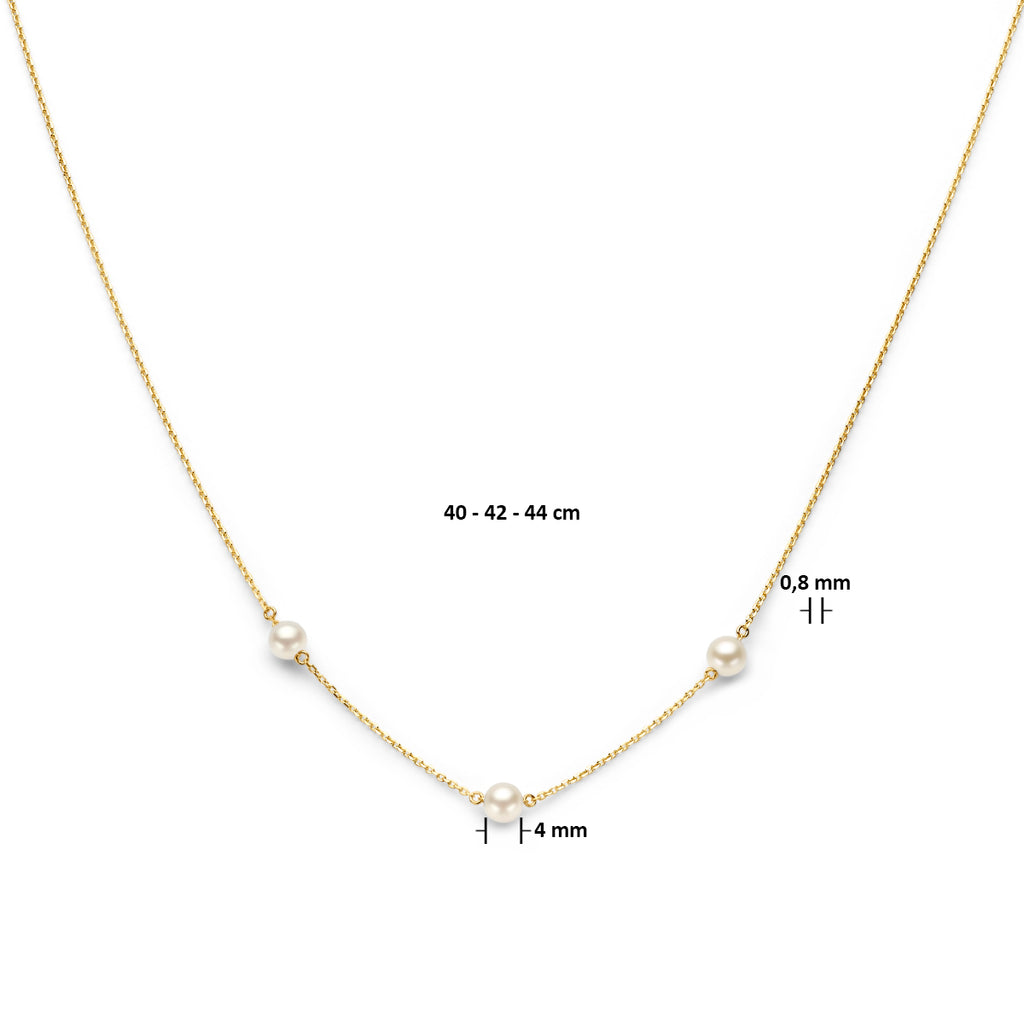 collier parel 40 ��� 42 ��� 44 cm 14K geelgoud