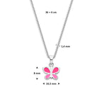 collier vlinder emaille 36 + 4 cm zilver gerhodineerd