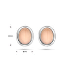 Ohrstecker beige Mondstein silber rhodiniert