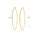 oorringen 1,5 mm ronde buis gediamanteerd 1 micron zilver verguld (geel)