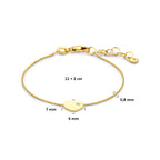9k armband hartje zirkonia 11 + 2 cm 9K geel