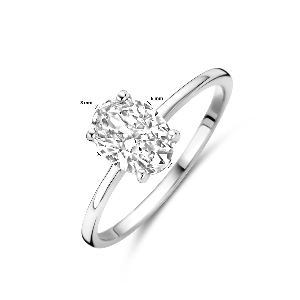 ring zirkonia zilver gerhodineerd