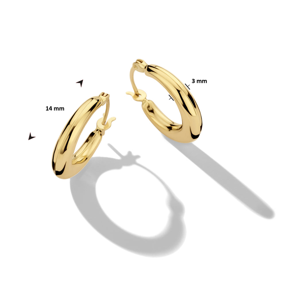 Ohrringe 14 mm 14K Gelbgold