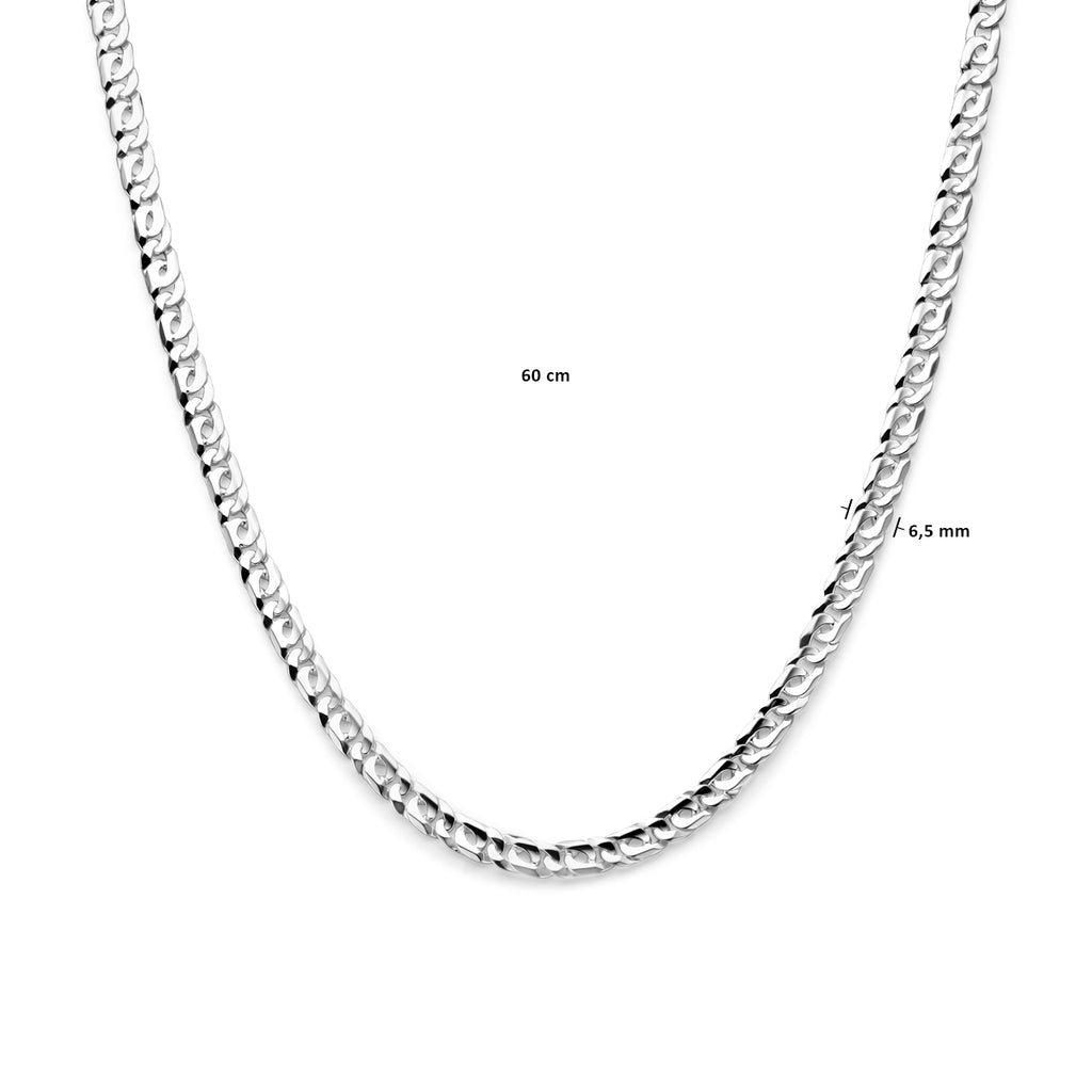Halskette 6,5 mm Silber weiß