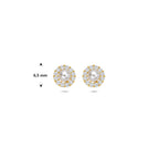 9 Karat Perlen- und Zirkonia-Ohrstecker 6,5 mm 9 Karat Gelbgold