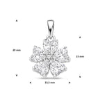 hanger zirkonia 20 mm zilver gerhodineerd